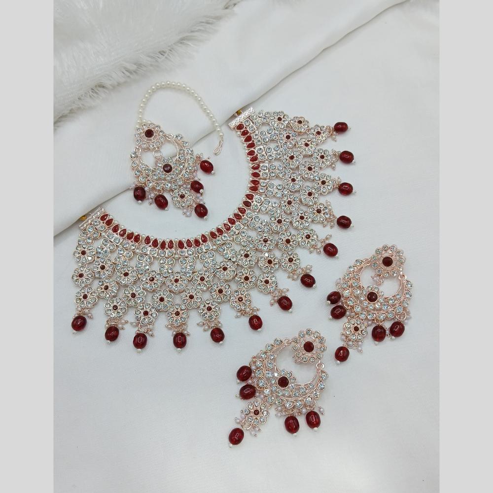 Lucentarts Jewellery Austrian Stone Pearl And Beads Necklace Set