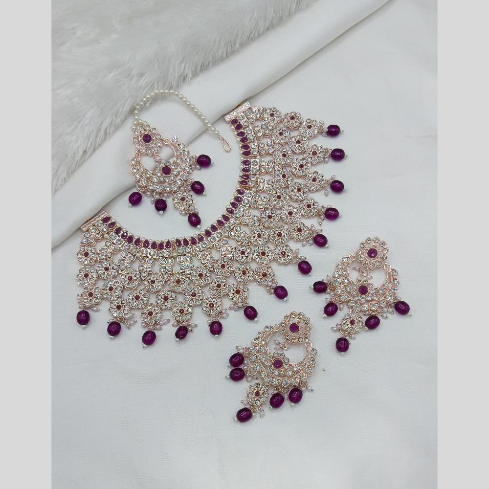 Lucentarts Jewellery Austrian Stone Pearl And Beads Necklace Set