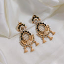 Lucentarts Jewellery Gold Plated Pota Stone And Pearl Dangler Earrings