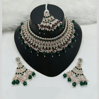 Lucentarts Jewellery Gold Plated Austrian Stone And Beads Choker Necklace Set