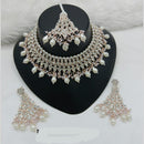 Lucentarts Jewellery Gold Plated Austrian Stone And Beads Choker Necklace Set