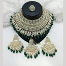 Lucentarts Jewellery Gold Plated Kundan Stone Pearls And Beads Choker Necklace Set
