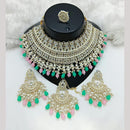Lucentarts Jewellery Gold Plated Kundan Stone Pearls And Beads Choker Necklace Set