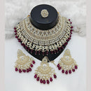 Lucentarts Jewellery Gold Plated Kundan Stone Pearls And Beads Choker Necklace Set