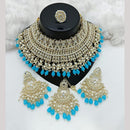 Lucentarts Jewellery Gold Plated Kundan Stone Pearls And Beads Choker Necklace Set