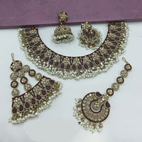 Lucentarts Jewellery Austrian Stone Pearl And Beads Necklace Set