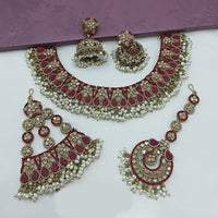 Lucentarts Jewellery Austrian Stone Pearl And Beads Necklace Set