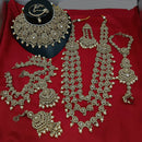 Lucentarts Jewellery Gold Plated Austrian Stone And Beads Bridal Set