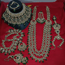 Lucentarts Jewellery Gold Plated Austrian And Crystal  Stone Beads Bridal Set