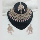 Lucentarts Jewellery Rose Gold Plated Austrain Stone And Beads Choker Necklace Set