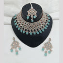 Lucentarts Jewellery Rose Gold Plated Austrain Stone And Beads Choker Necklace Set