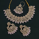 Lucentarts Jewellery Gold Plated Crystal Stone And Beads Choker Necklace Set