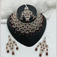 Lucentarts Jewellery Austrian Stone Beads And Pearl Choker Necklace Set