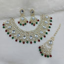 Lucentarts Jewellery Gold Plated Kundan Pearl And Beads Necklace Set