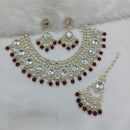 Lucentarts Jewellery Gold Plated Kundan Pearl And Beads Necklace Set