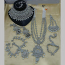 Lucentarts Jewellery Silver Plated Austrian Stone And Beads Bridal Set