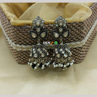 Lucentarts Jewellery Gold Plated Austrian And Pearl Jhumki Earrings