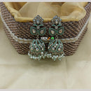 Lucentarts Jewellery Gold Plated Austrian And Pearl Jhumki Earrings