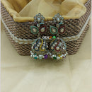 Lucentarts Jewellery Gold Plated Austrian And Pearl Jhumki Earrings