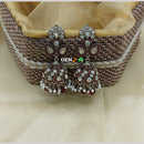 Lucentarts Jewellery Gold Plated Austrian And Pearl Jhumki Earrings