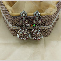 Lucentarts Jewellery Gold Plated Austrian And Pearl Jhumki Earrings