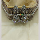 Lucentarts Jewellery Gold Plated Austrian And Pearl Jhumki Earrings