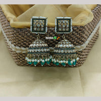 Lucentarts Jewellery Gold Plated Austrian And Pearl Jhumki Earrings