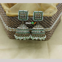 Lucentarts Jewellery Gold Plated Austrian And Pearl Jhumki Earrings