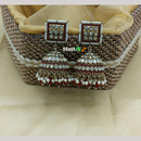 Lucentarts Jewellery Gold Plated Austrian And Pearl Jhumki Earrings