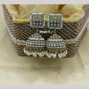 Lucentarts Jewellery Gold Plated Austrian And Pearl Jhumki Earrings