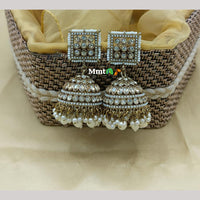 Lucentarts Jewellery Gold Plated Austrian And Pearl Jhumki Earrings