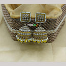 Lucentarts Jewellery Gold Plated Austrian And Pearl Jhumki Earrings