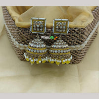 Lucentarts Jewellery Gold Plated Austrian And Pearl Jhumki Earrings