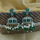 Lucentarts Ethnic Pota Stones and Pearl Jhumki Earrings 