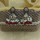 Lucentarts Ethnic Pota Stones and Pearl Jhumki Earrings