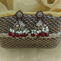 Lucentarts Ethnic Pota Stones and Pearl Jhumki Earrings
