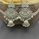 Lucentarts Jewellery Kundan Pearl Jhumki Earrings