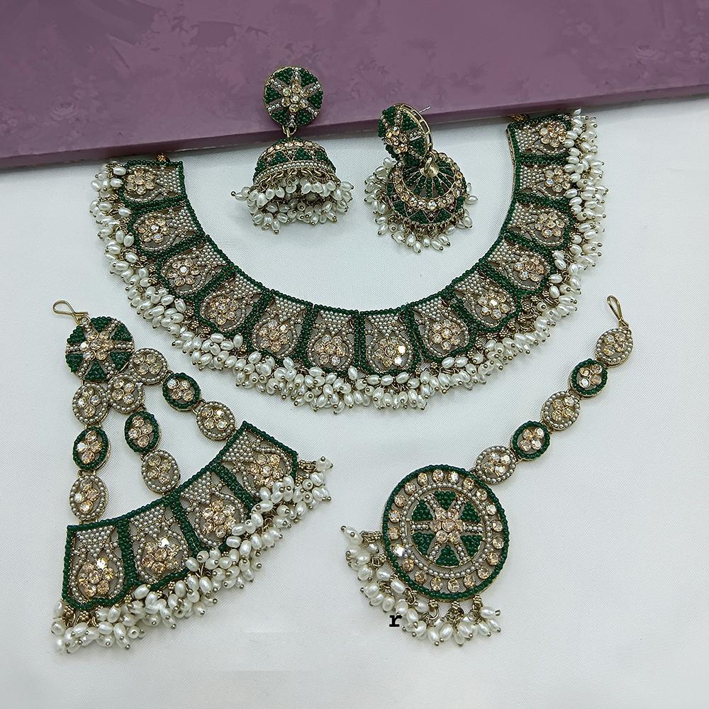 Lucentarts Jewellery Austrian Stone Pearl And Beads Necklace Set