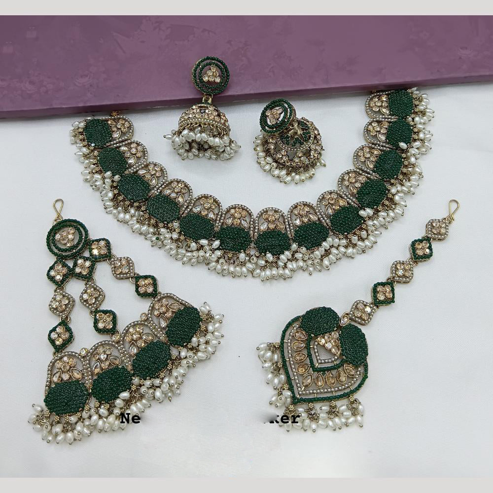 Lucentarts Jewellery Austrian Stone Pearl And Beads Necklace Set