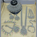 Lucentarts Jewellery Silver Plated Austrian Stone & Beads Bridal Set