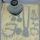 Lucentarts Jewellery Silver Plated Austrian Stone & Beads Bridal Set