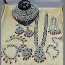 Lucentarts Jewellery Silver Plated Austrian Stone & Beads Bridal Set