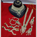 Lucentarts Jewellery Gold Plated Austrian Stone & Beads Bridal Set