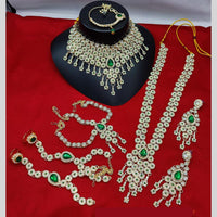 Lucentarts Jewellery Gold Plated Austrian Stone & Beads Bridal Set