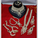 Lucentarts Jewellery Gold Plated Austrian Stone & Beads Bridal Set