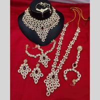 Lucentarts Jewellery Gold Plated Austrian Stone & Beads Bridal Set