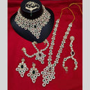 Lucentarts Jewellery Gold Plated Austrian Stone & Beads Bridal Set