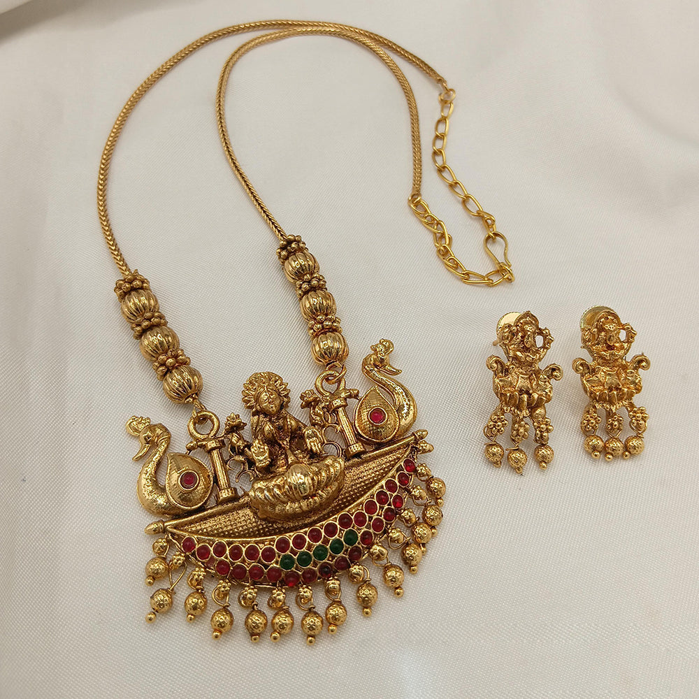 Lucentarts Jewellery Pota Pearl Temple Necklace Set