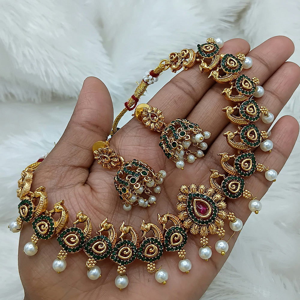 Lucentarts Jewellery Austrian Stone And Pearls Necklace Set