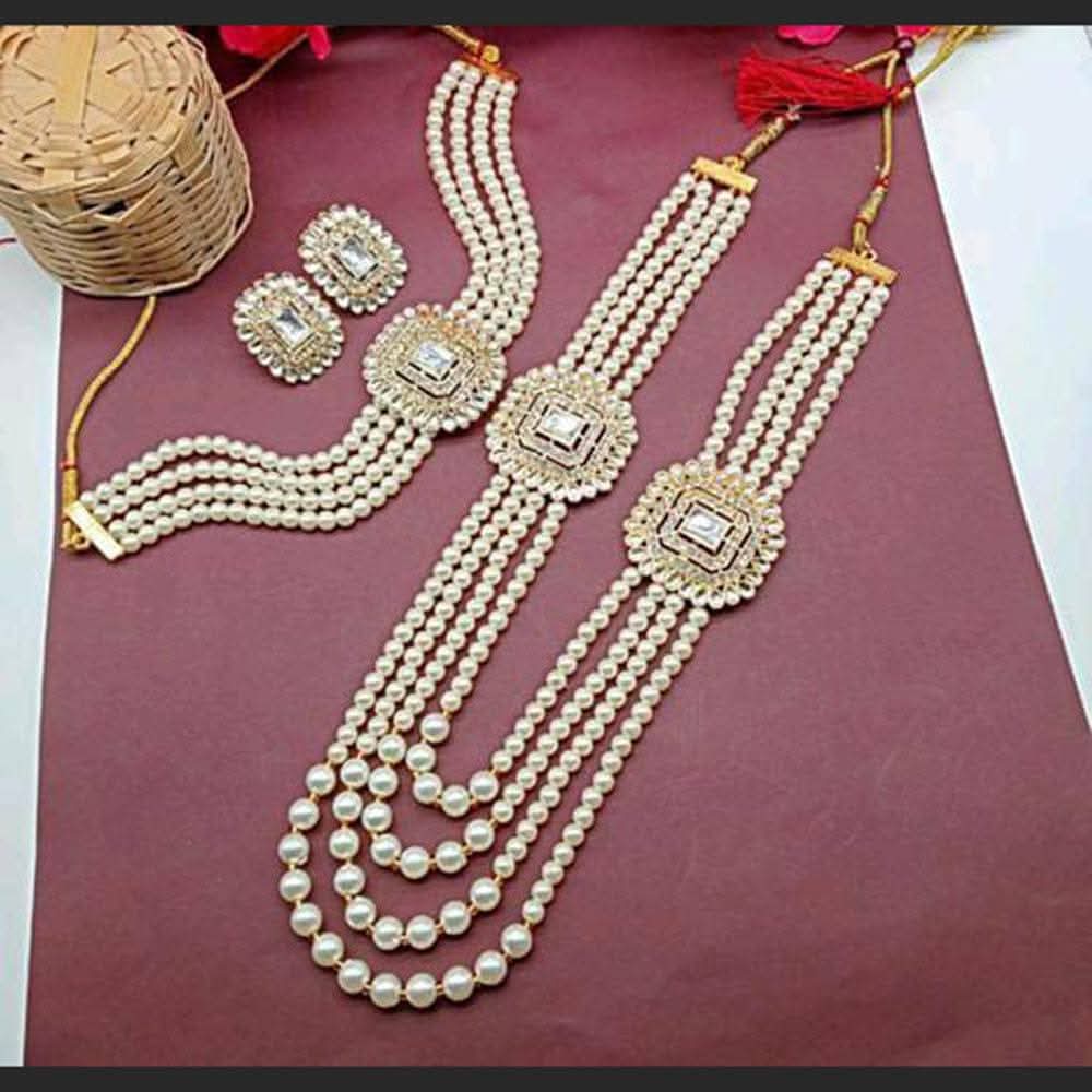 Lucentarts Jewellery Antique Finish Pearl Necklace Combo